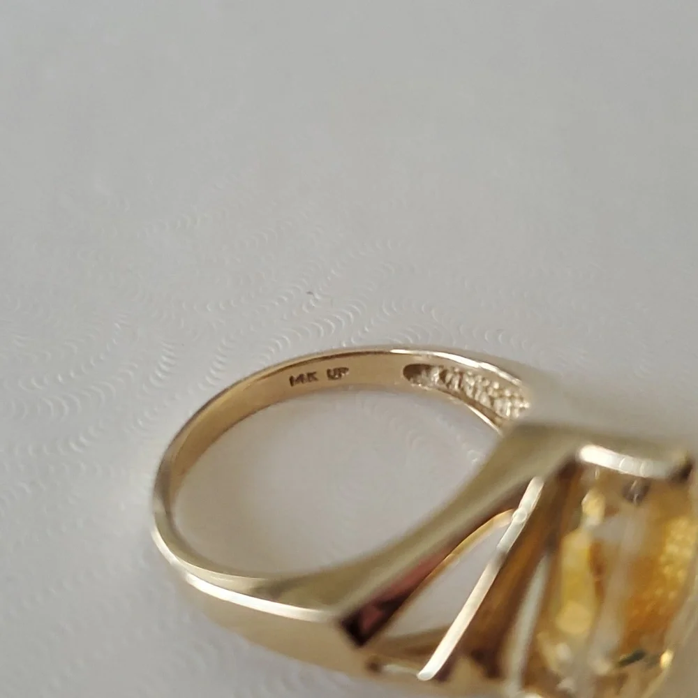 Vintage, 4ct. Citrine & 14kt Gold Ring - Picture 3 of 6